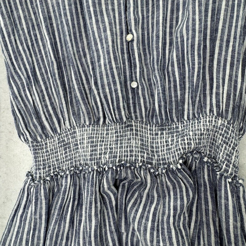 Rails Jasmine Linen‎ Mini Dress Womens Size XL Striped Empire Waist Boho LS - Picture 11 of 12